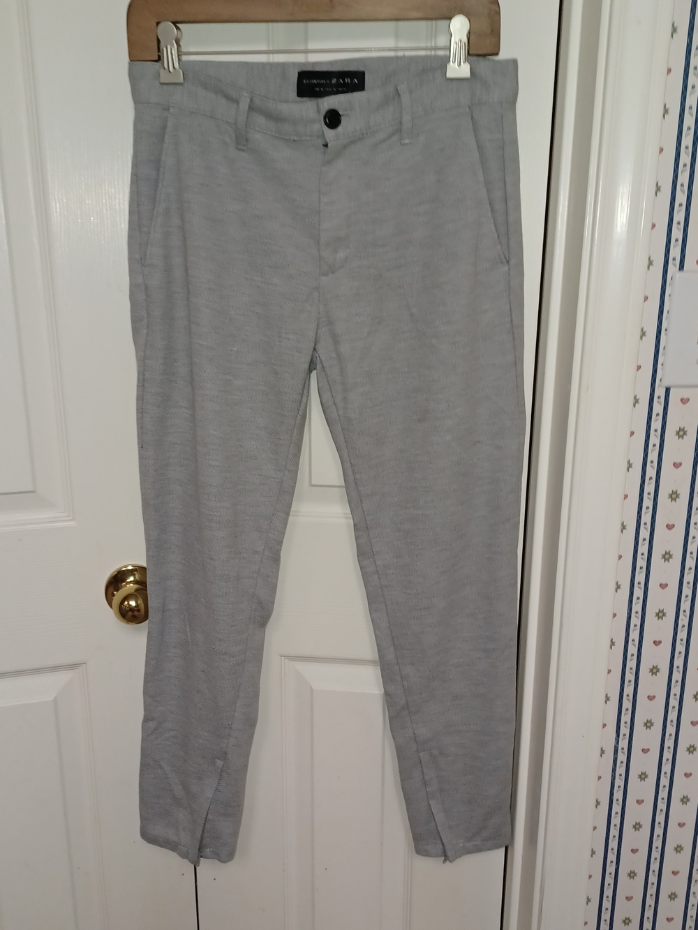 Zara Men Light Gray Slim Dress Pants